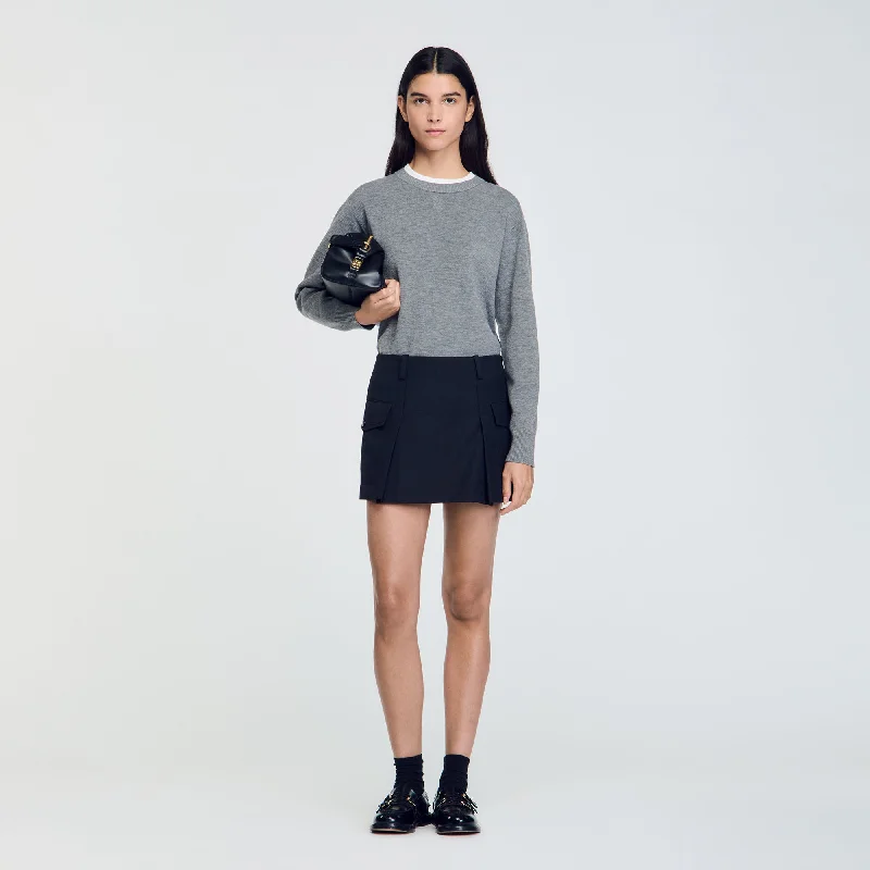 Sandro Lara Short Skirt With Pockets Black